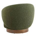 Fauteuil d'appoint pivotant Spruce&Spring en tissu avec base en bois