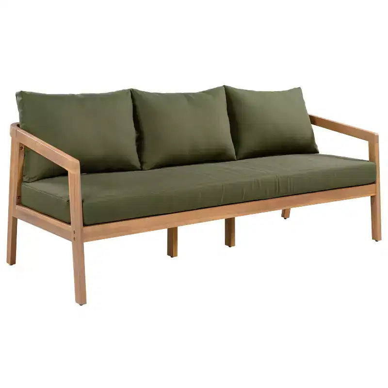 Christopher Knight Home Sunny Modern Set da 5 Pezzi con Sedute in Acacia, Tavolo Rettangolare a Doghe e 7 Posti a Sedere