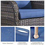 Set tavolo con braciere a propano, sedie da patio e poggiapiedi - Grigio