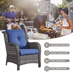 Set tavolo con braciere a propano, sedie da patio e poggiapiedi - Grigio