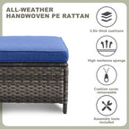 Set tavolo con braciere a propano, sedie da patio e poggiapiedi - Grigio