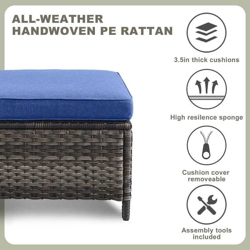 Set tavolo con braciere a propano, sedie da patio e poggiapiedi - Grigio