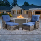 Set mobili da giardino 5 pezzi con tavolo braciere - Grigio