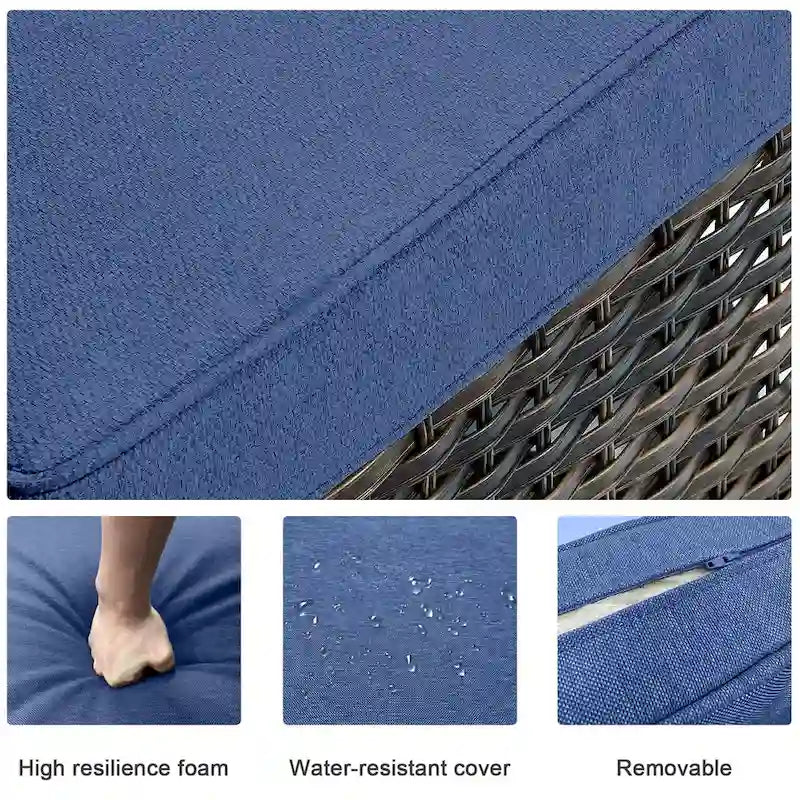 Set mobili da giardino 5 pezzi con tavolo braciere - Grigio