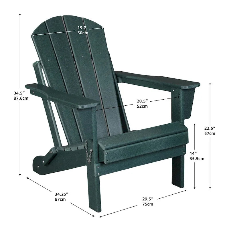 Sedia Adirondack Ergonomica Pieghevole con Gambe