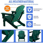 Sedia Adirondack Ergonomica Pieghevole con Gambe