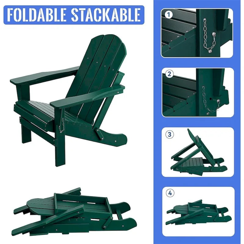 Sedia Adirondack Ergonomica Pieghevole con Gambe