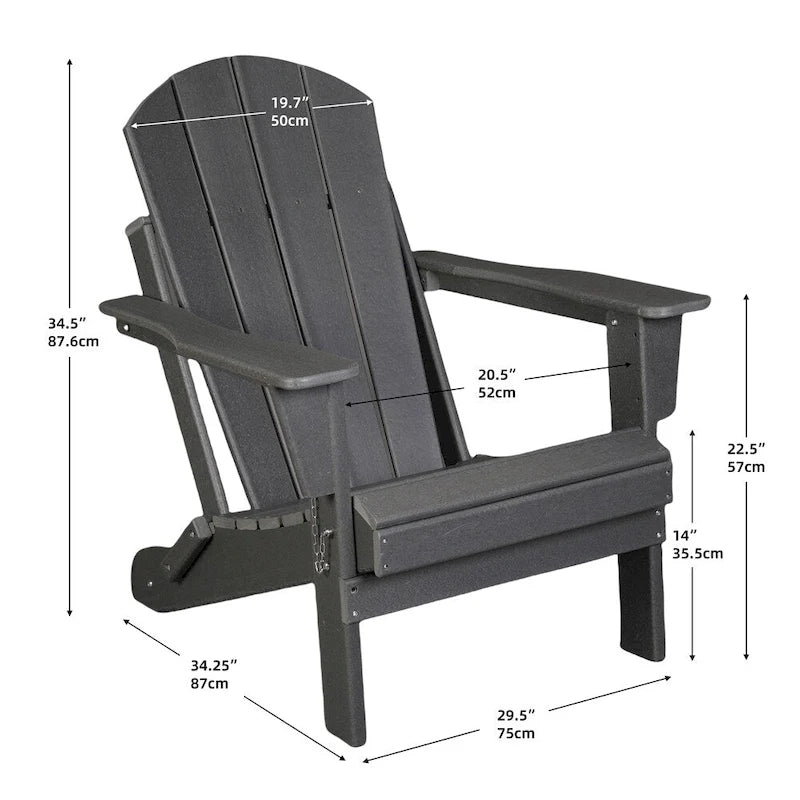 Sedia Adirondack Ergonomica Pieghevole con Gambe