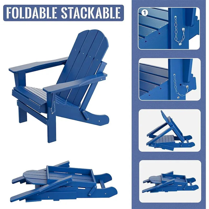 Sedia Adirondack Ergonomica Pieghevole con Gambe