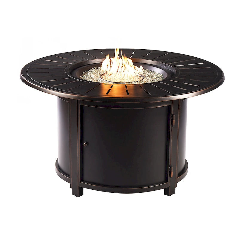 Set tavolo da fuoco in alluminio nero con quattro sedie club