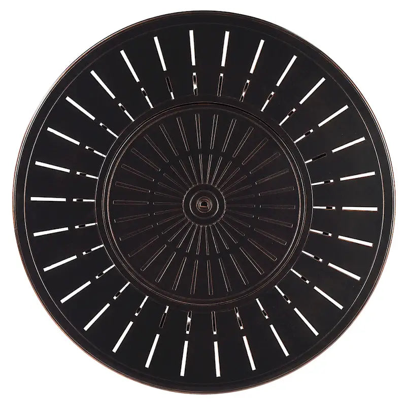 Set tavolo da fuoco in alluminio nero con quattro sedie club