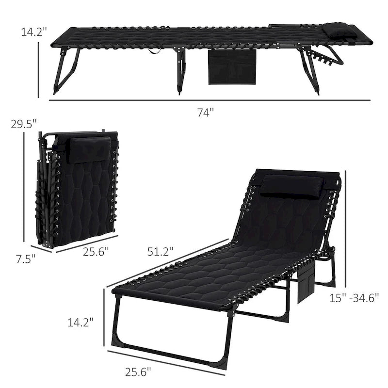 Set di chaise longue pieghevoli