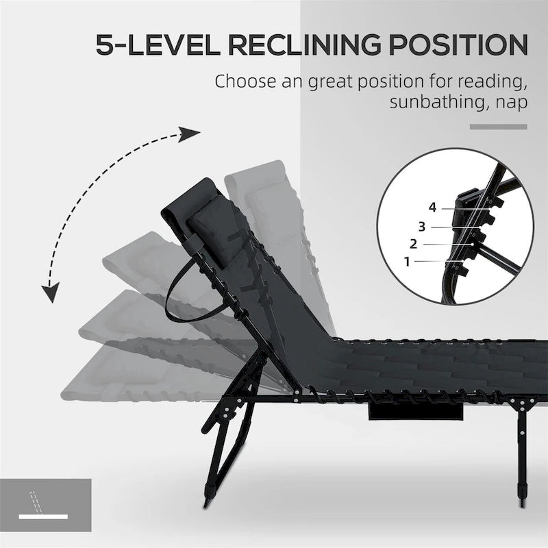 Set di chaise longue pieghevoli