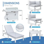 Set da salotto componibile da esterno a 11 pezzi di grandi dimensioni in alluminio con sedute profonde e chaise longue FINCATI