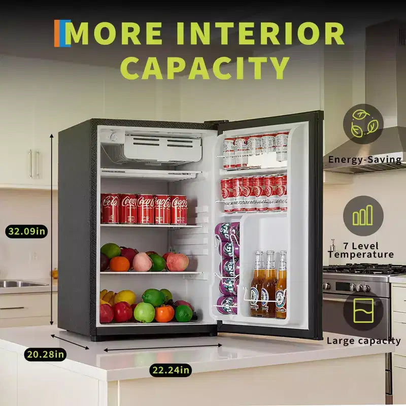 Mini Frigo da 4,5 Piedi Cubi con Congelatore, Frigorifero Compatto con Porta Reversibile, Termostato Regolabile ad Efficienza Energetica, Piccolo Frigo