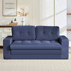 Mjkone Divano Letto Futon Convertibile 2-in-1 da 180 cm, in Tessuto a Coste, Pieghevole con Bottoni Trapuntati, Salvaspazio