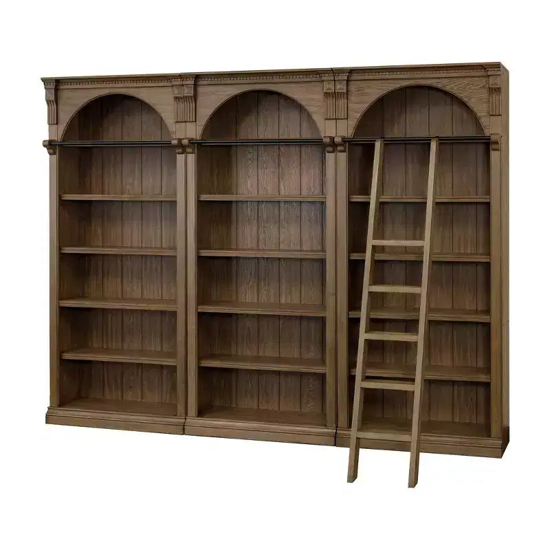 Libreria a muro tradizionale alta 94 pollici, collezione Stratton marrone - Martin Furniture