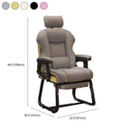 Sedia direzionale ergonomica in pelle gialla con schienale alto