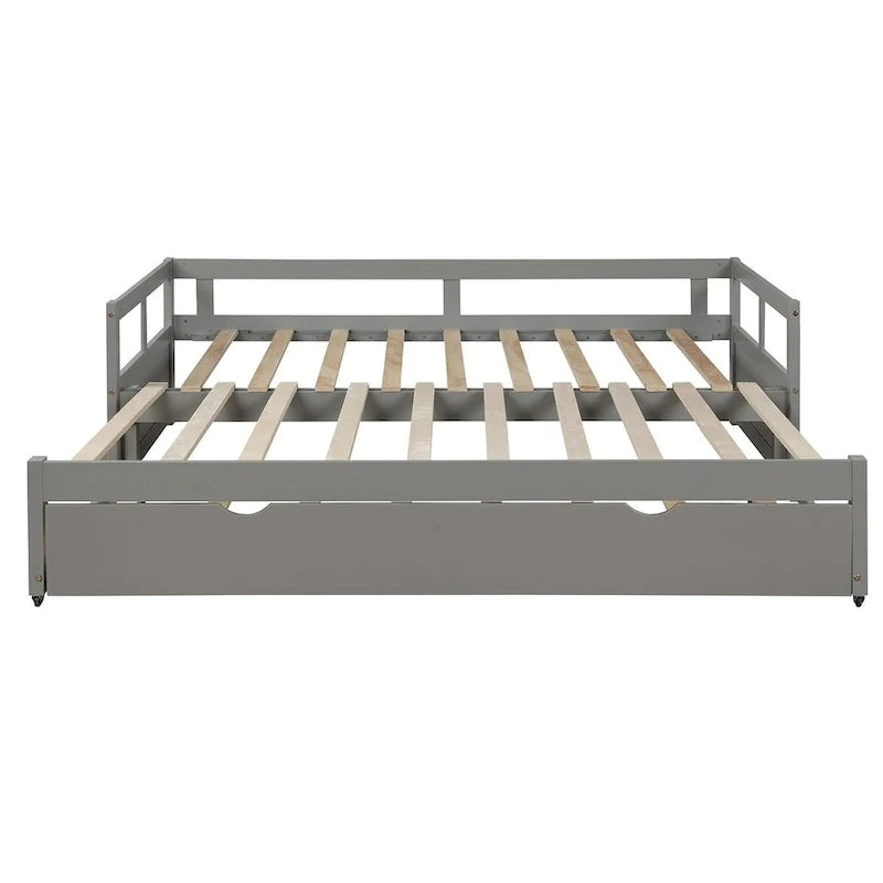 Letto a giorno estensibile con letto estraibile, Letto a giorno in legno con letto estraibile