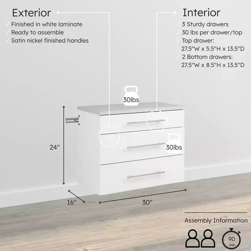 Hangups Mobile base a 3 cassetti - Prepac