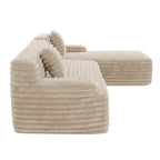 Divano componibile Cloud, divano moderno imbottito con 2 cuscini decorativi, divano combinabile liberamente, divano componibile a L