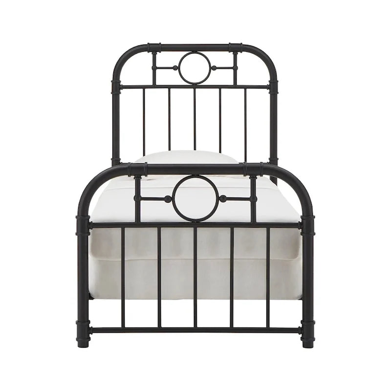Letto matrimoniale in metallo nero