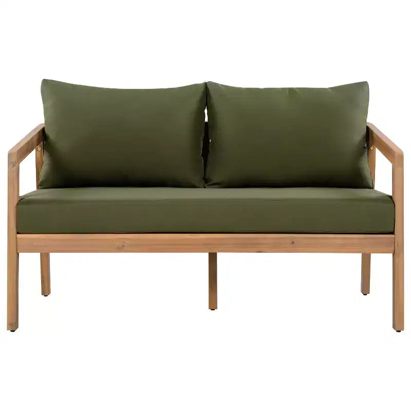 Christopher Knight Home Sunny Modern Set da 5 Pezzi con Sedute in Acacia, Tavolo Rettangolare a Doghe e 7 Posti a Sedere