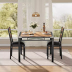 Set tavolo da pranzo per 4 persone, con 4 sedie imbottite, set tavolo da pranzo da 5 pezzi in legno con protezione angolare per cucina, appartamento, piccoli spazi