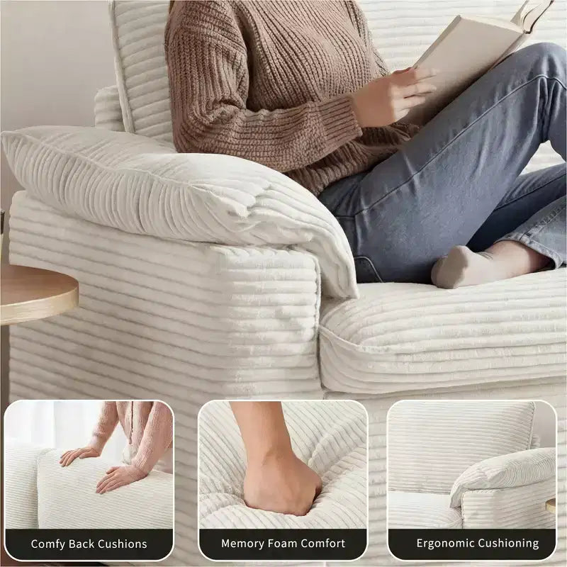 Dyonery 86 Divano a due posti Cloud, Seduta Profonda e Ampi Braccioli con Cuscini, Telaio Robusto, Design Ergonomico Traspirante