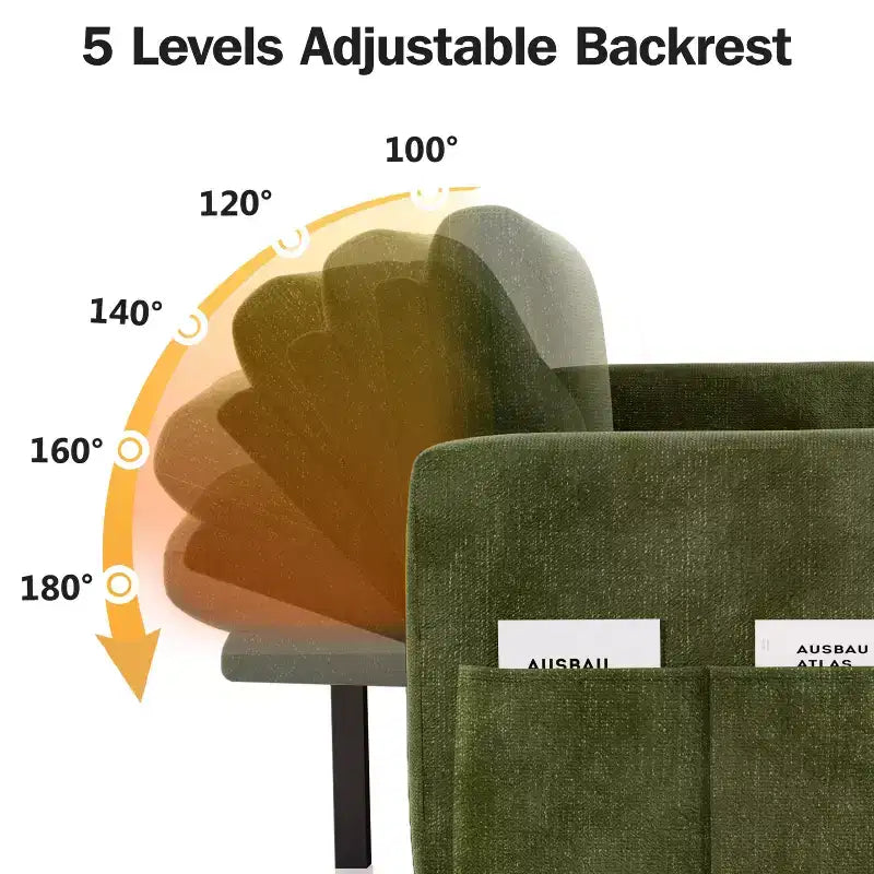 Dyonery Divano Letto Angolare 81, Divano Estraibile a L con Chaise Longue Reversibile con Contenitore, USB, Schienale Reclinabile