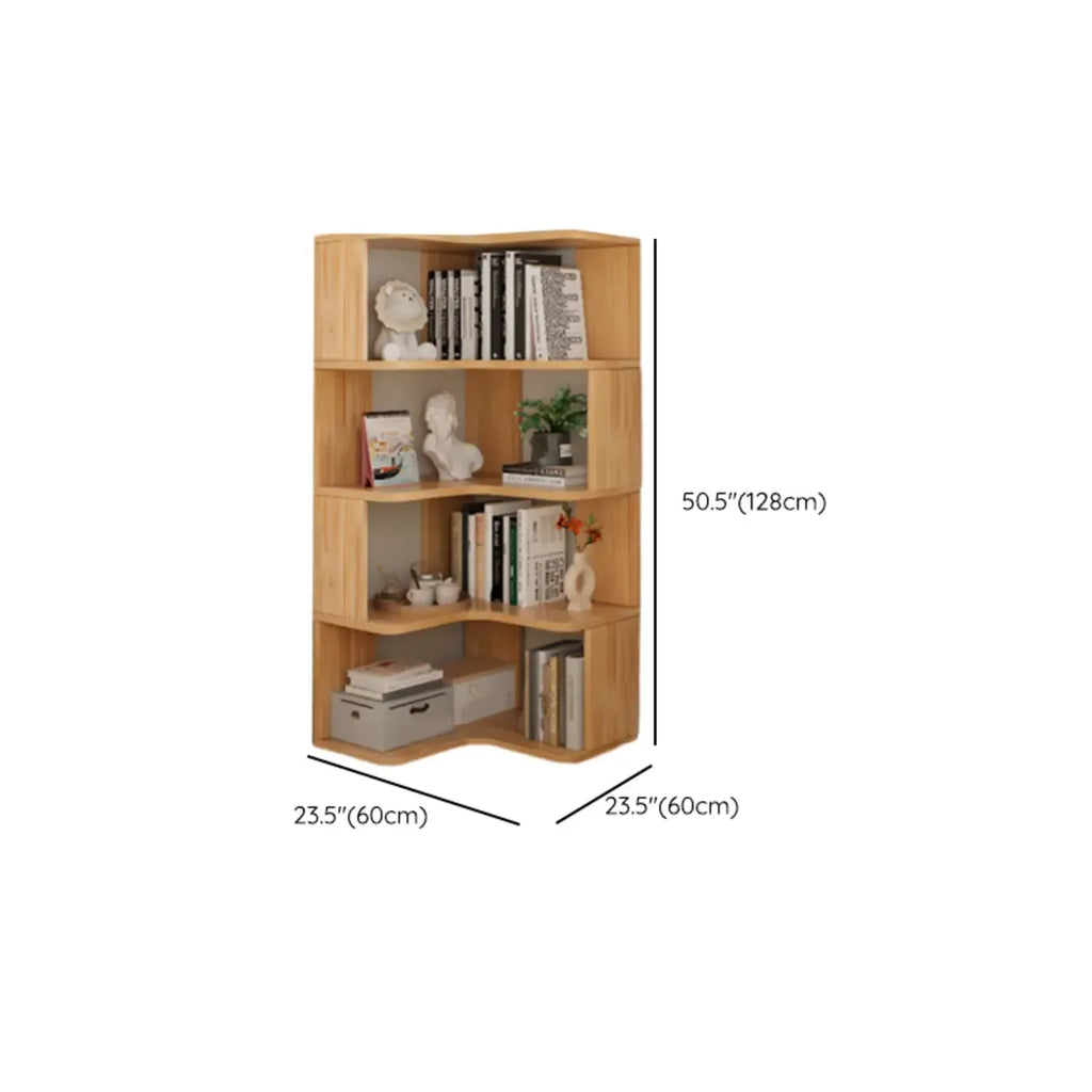 Libreria a giorno verticale a L in legno finitura naturale