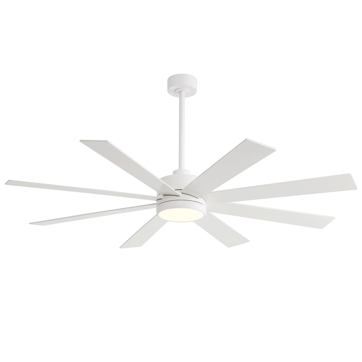 Ventilatore da soffitto nero da 65 pollici a 8 pale con luce LED e telecomando
