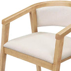 Christopher Knight Home Simon Set da Pranzo 5 Pezzi in Legno di Hevea Moderno di Metà Secolo con Sedie Imbottite in Bouclé