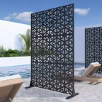 Schermo in acciaio zincato nero con motivo a triangolo a V | 183A x 120L x 4P cm