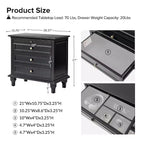 Giorgio 3 - Tavolino con cassetti e prese integrate Set di 2|HULALA HOME
