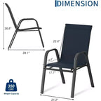 Sedie da patio, Set di 4/6 sedie da pranzo impilabili per esterni in textilene leggero per tutte le stagioni con braccioli per cortile, bordo piscina