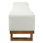 Panca imbottita in boucle Paulina Modern Rubberwood Christopher Knight Home