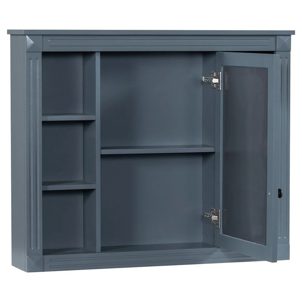 Mobile bagno moderno da 90 cm con lavabo integrato e specchiera, 2 ante e 2 cassetti