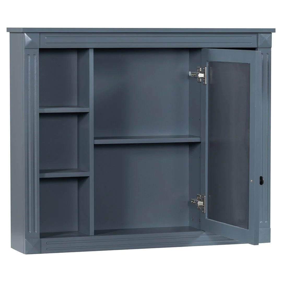 Mobile bagno moderno da 90 cm con lavabo integrato e specchiera, 2 ante e 2 cassetti