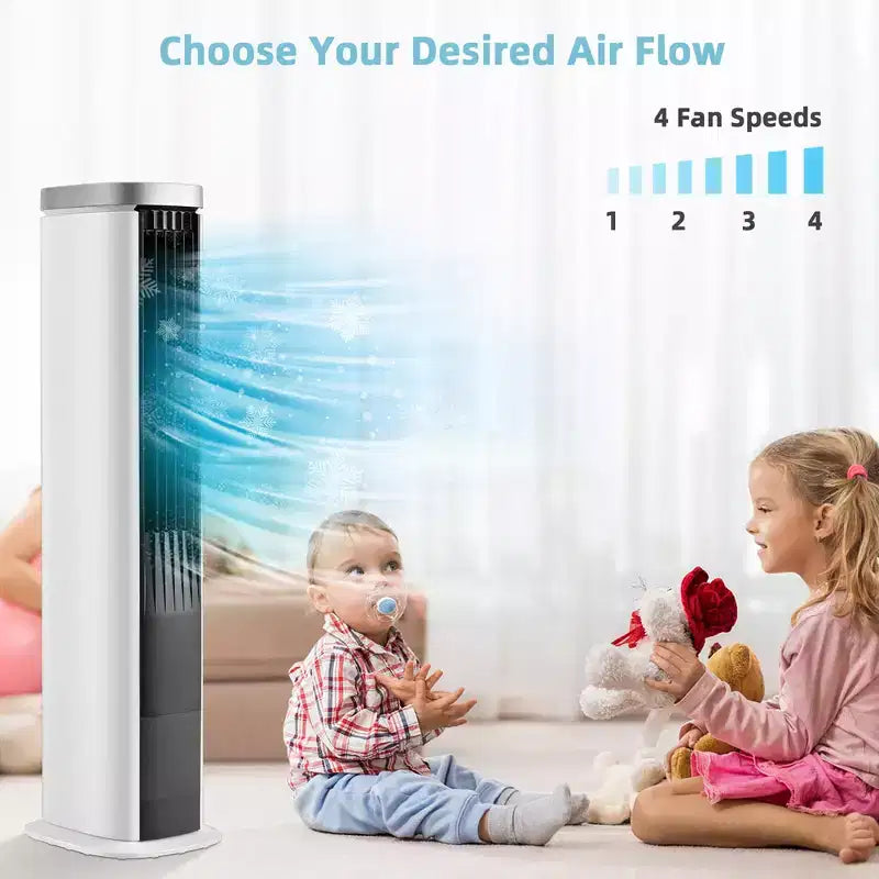 Costway Raffrescatore Evaporativo Portatile 3-In-1 Ventilatore a Torre Senza Pale da 40'' con Timer