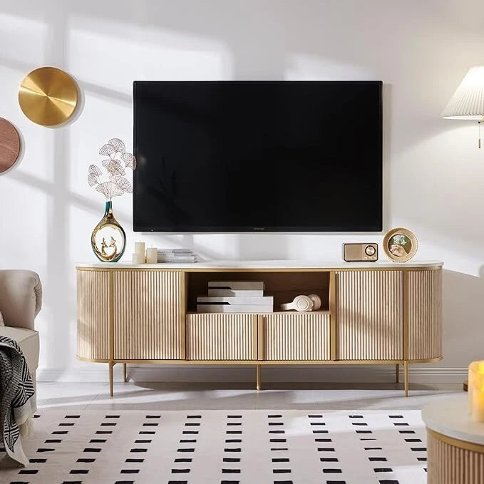 Mobile TV di lusso moderno, Centro intrattenimento, con piano effetto marmo