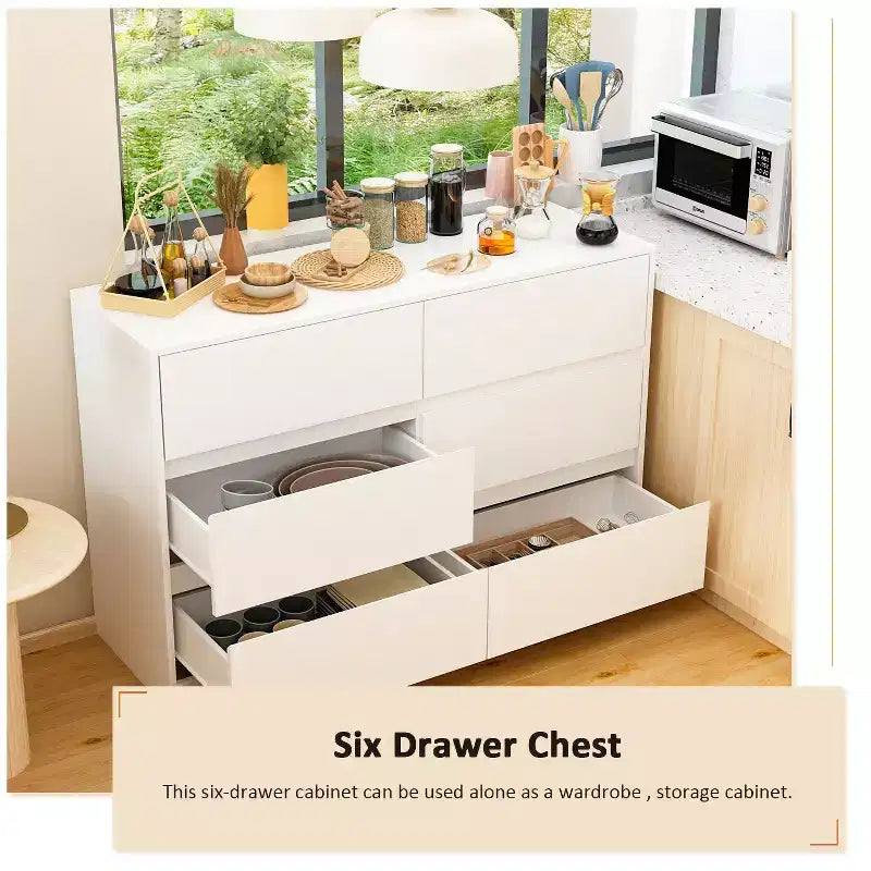 Credenza da buffet intelligente girevole/allungabile con 6 cassetti, piano d'appoggio esteso, tappetino antiscivolo, tavolo da pranzo girevole, isola per cucina/dispensa