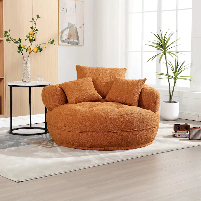 Poltrona Divano Pigro Rotondo – Bianco/Blu/Grigio/Giallo/Arancione/Rosarossa/Blu Scuro/Verde, Posto Singolo e Coppia
