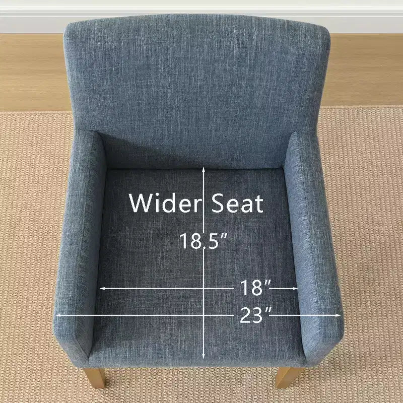 Lot de 6 chaises de salle à manger capitonnées avec accoudoirs, fauteuils modernes en lin avec pieds en bois, chaises d'appoint pour salle à manger, salon – Panipeachy