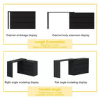 Credenza da buffet intelligente girevole/allungabile con 6 cassetti, piano d'appoggio esteso, tappetino antiscivolo, tavolo da pranzo girevole, isola per cucina/dispensa
