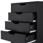 Étroite commode en bois à 9 tiroirs coulissants et étagère de rangement supérieure