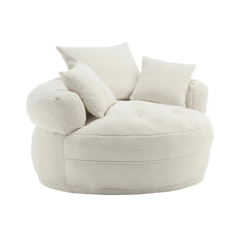 Poltrona Divano Pigro Rotondo – Bianco/Blu/Grigio/Giallo/Arancione/Rosarossa/Blu Scuro/Verde, Posto Singolo e Coppia
