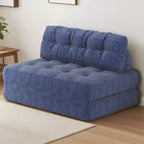 Divano Letto Futon Pieghevole in Velluto a Coste, Sedia Convertibile da Terra con Cuscino e Supporto per la Schiena