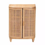 Mobile Contenitore in Rattan Naturale bali & pari Yanka Naturale: Realizzato a mano, 2 ripiani, Design Bohemien