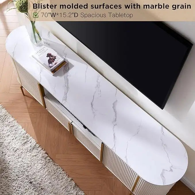 Mobile TV di lusso moderno, Centro intrattenimento, con piano effetto marmo